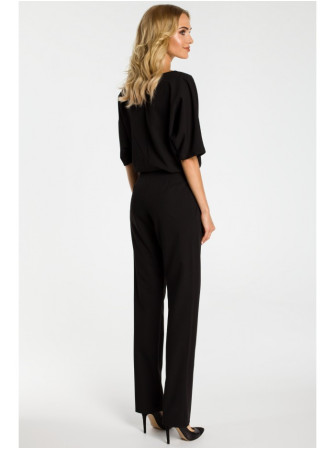 M334 Kombinezonas kimono rankovėmis - juoda