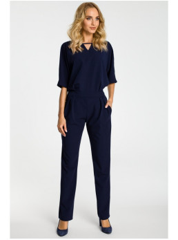 M334 Kombinezonas kimono rankovėmis - tamsiai mėlyna
