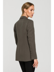 M701 Single button blazer with asymmetrical pockets - khaki