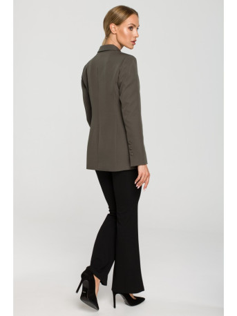 M701 Single button blazer with asymmetrical pockets - khaki