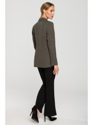 M701 Single button blazer with asymmetrical pockets - khaki