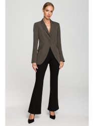 M701 Single button blazer with asymmetrical pockets - khaki