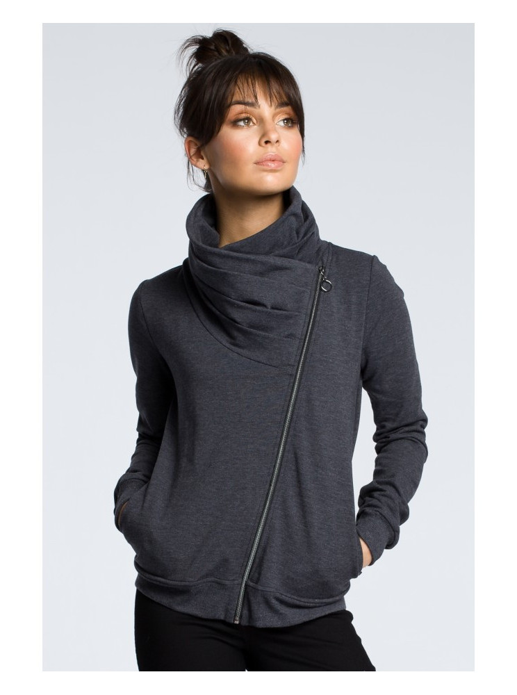 B071 Užtrauktuku užsegamas džemperis - grafito