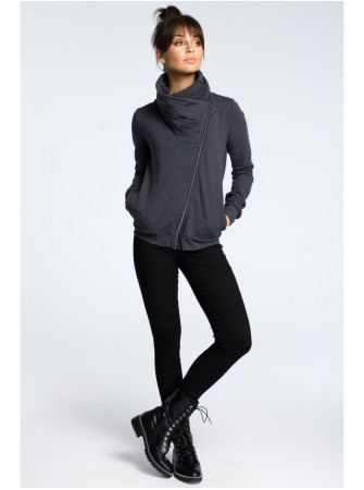 B071 Užtrauktuku užsegamas džemperis - grafito