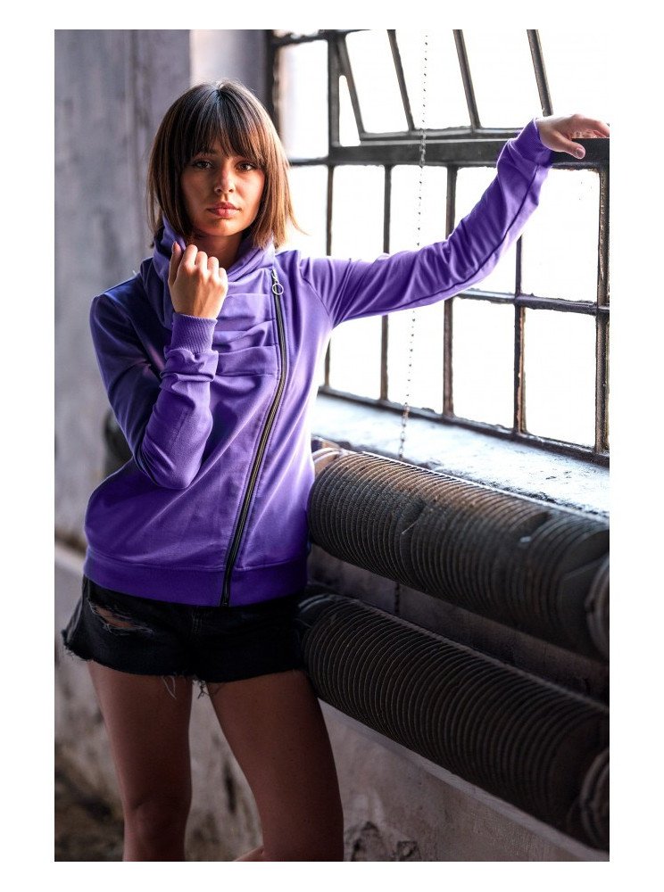 B071 Džemperis su užtrauktuku - violetinė