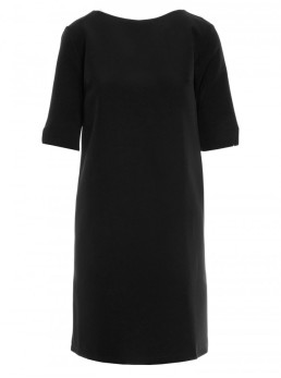 S113 Minimalistinė suknelė atvira nugara - juoda