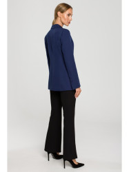 M701 Single button blazer with asymmetrical pockets - navy blue