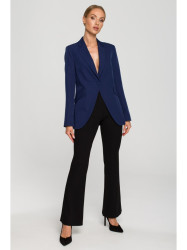 M701 Single button blazer with asymmetrical pockets - navy blue