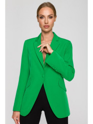 M701 Single button blazer with asymmetrical pockets - green