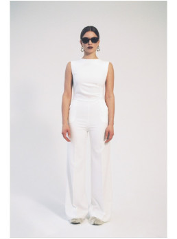 S115 Plačios kelnės kombinezonas - nebalinta