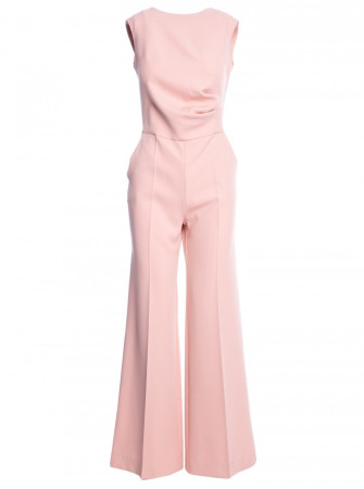 S115 Plačios kelnės kombinezonas - pudros