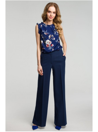 M378 Plačios kelnės - tamsiai mėlyna