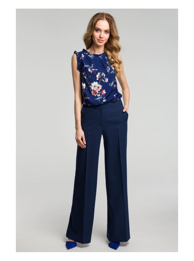 M378 Plačios kelnės - tamsiai mėlyna