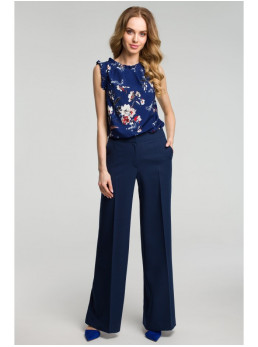 M378 Plačios kelnės - tamsiai mėlyna