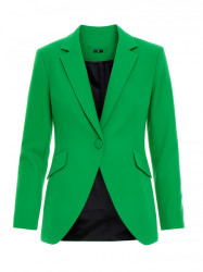 M701 Single button blazer with asymmetrical pockets - green