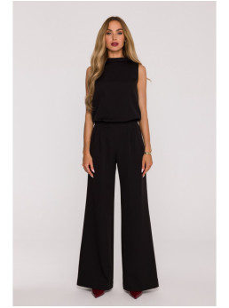 M382 Kombinezonas atvira nugara - juoda