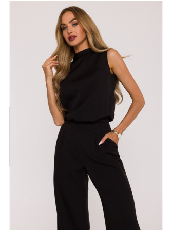 M382 Kombinezonas atvira nugara - juoda