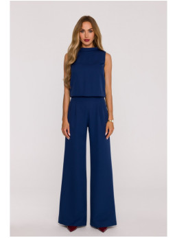 M382 Kombinezonas atvira nugara - tamsiai mėlyna