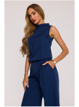 M382 Kombinezonas atvira nugara - tamsiai mėlyna