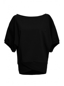 B079 Didelio dydžio palaidinė su apjuosimo detale - juoda