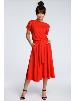 B067 Flared dress - red