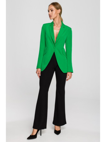 M701 Single button blazer with asymmetrical pockets - green