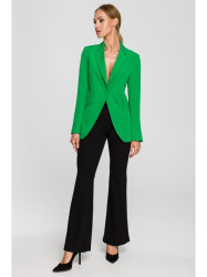 M701 Single button blazer with asymmetrical pockets - green