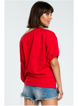 B079 Didelė palaidinė su apjuosimo detale - raudona