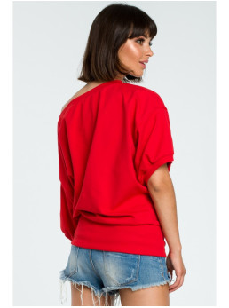 B079 Didelė palaidinė su apjuosimo detale - raudona