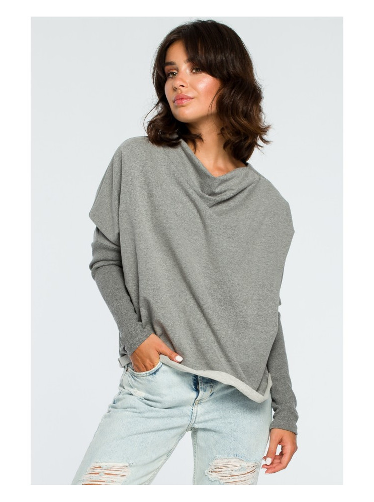 B094 Plačiausia palaidinė atvira nugara - pilka