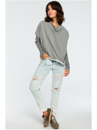 B094 Plačiausia palaidinė atvira nugara - pilka