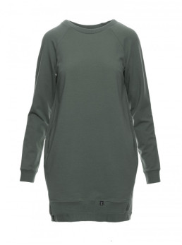 B101 Didelio dydžio tunika su skeltukais šonuose - military green