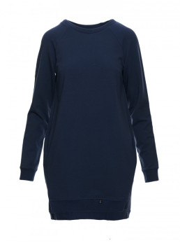 B101 Plačiausia tunika su skeltukais šonuose - tamsiai mėlyna