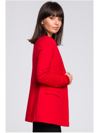 B102 Medvilnės mišinio atviras švarkas - raudona