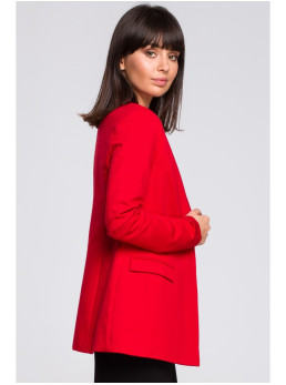 B102 Medvilnės mišinio atviras švarkas - raudona