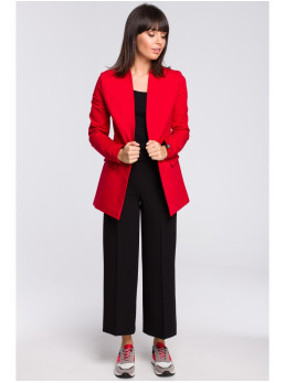 B102 Medvilnės mišinio atviras švarkas - raudona