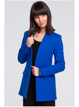 B102 Medvilnės mišinio atviras švarkas - karališka mėlyna