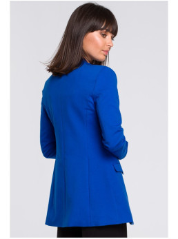 B102 Medvilnės mišinio atviras švarkas - karališka mėlyna