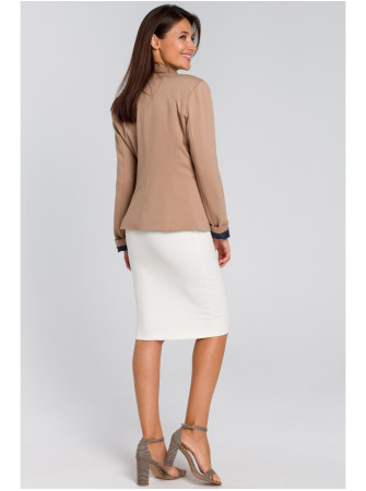 S154 Švarkas su viena saga - smėlio