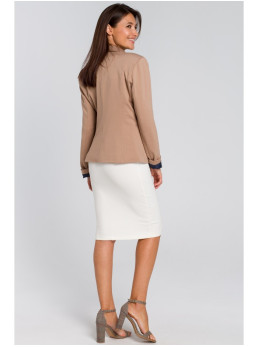 S154 Švarkas su viena saga - smėlio