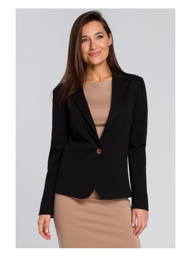 S154 Vienos sagos švarkas - juoda