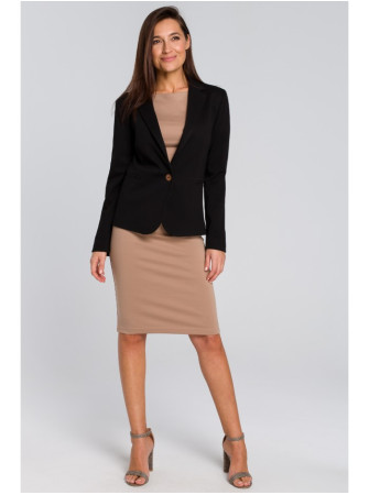 S154 Vienos sagos švarkas - juoda