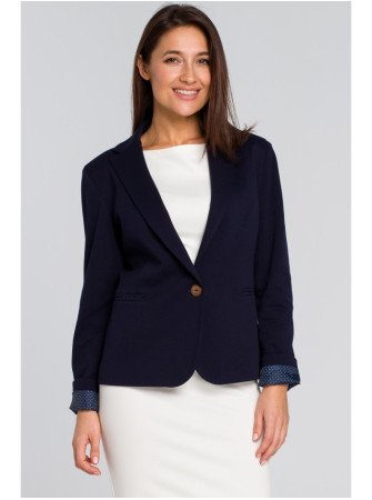 S154 Vieno sagos švarkas - tamsiai mėlyna