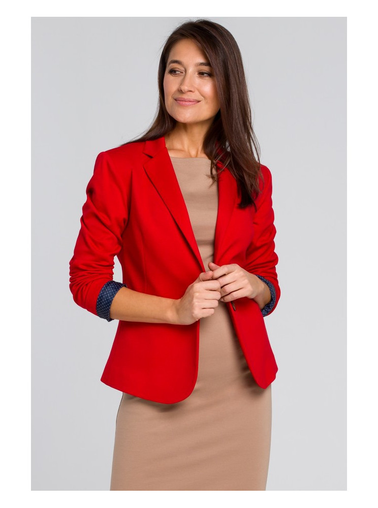 S154 Vieno sagos švarkas - raudona