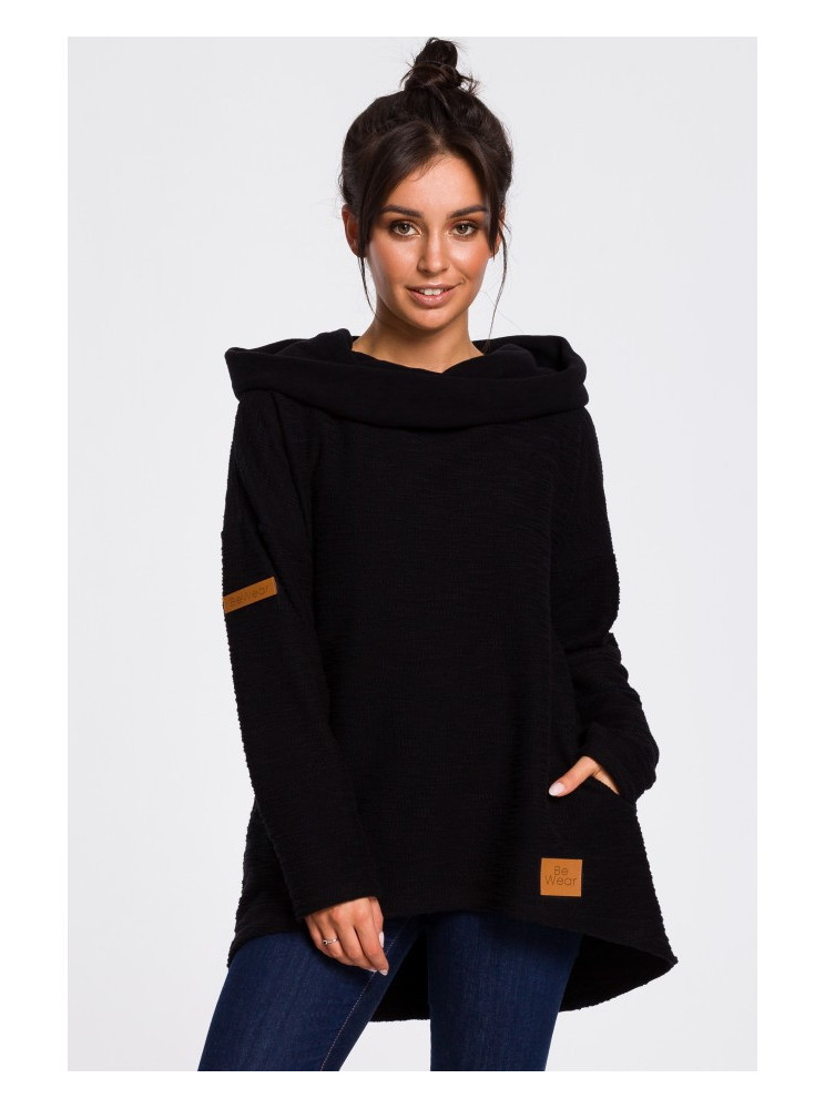 B131 Palaidinė aukštu kaklu - juoda