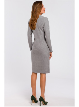 S178 Ilga megzta suknelė - pilka
