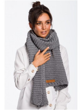 BK041 Ilgas žieminis šalikas su logotipu - pilka