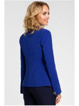 M051 Švarkas su smailėjančia apykakle ir viena saga - karališka mėlyna