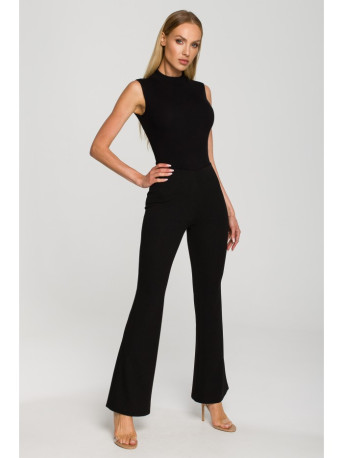 M704 High waisted flared trousers - black