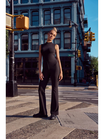 M704 High waisted flared trousers - black